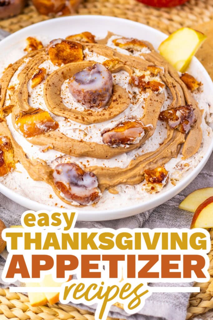 thanksgiving appetizer recipes -Cinnamon Roll Dip copy