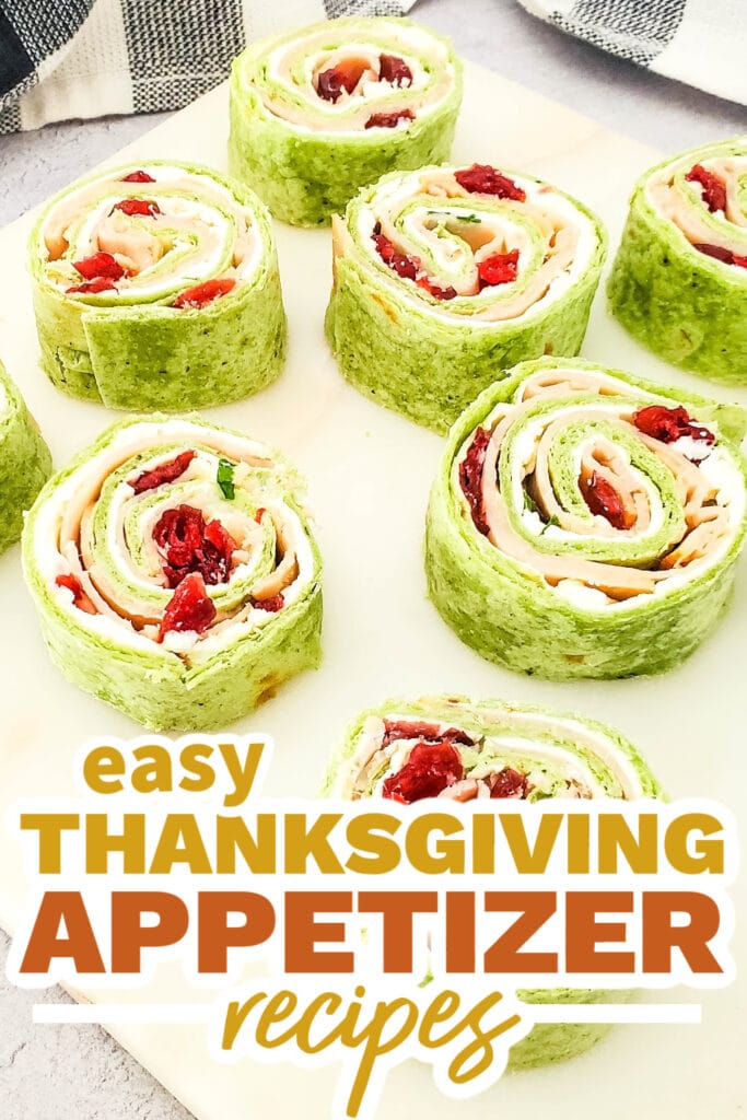 thanksgiving appetizer recipes - Cranberry Turkey Pinwheels copy