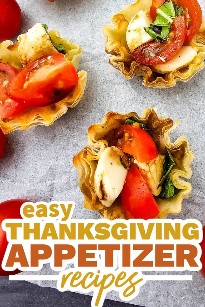 thanksgiving appetizer recipes - Mini Caprese Cups copy