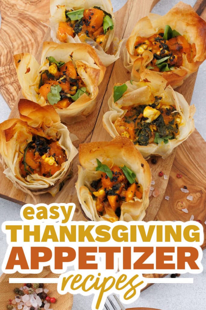 thanksgiving appetizer recipes - Pumpkin Feta Phyllo Cups copy