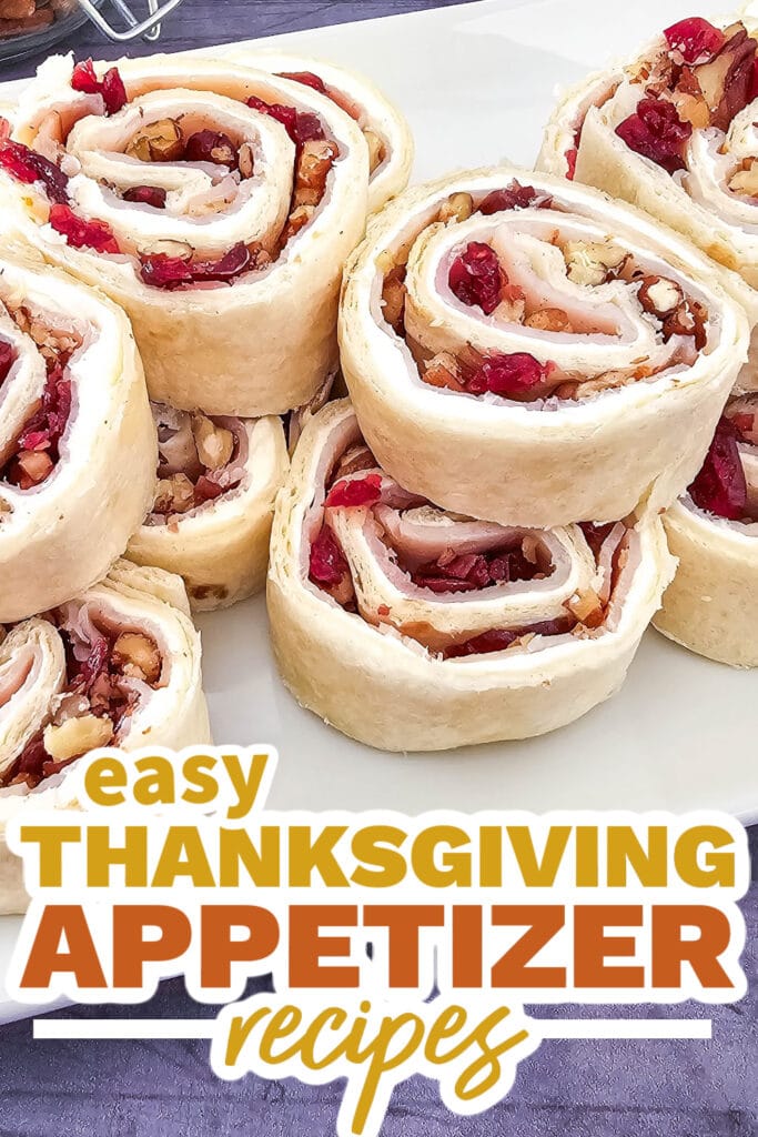 thanksgiving appetizer recipes - Turkey Cranberry Pinwheels copy