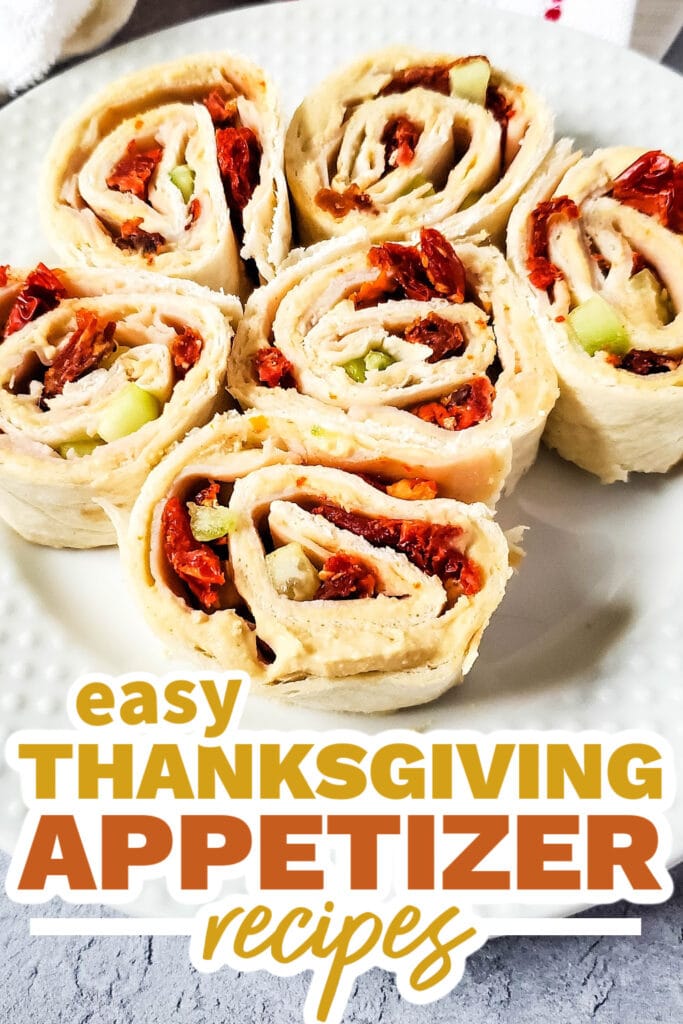 thanksgiving appetizer recipes - Turkey Hummus Pinwheels copy