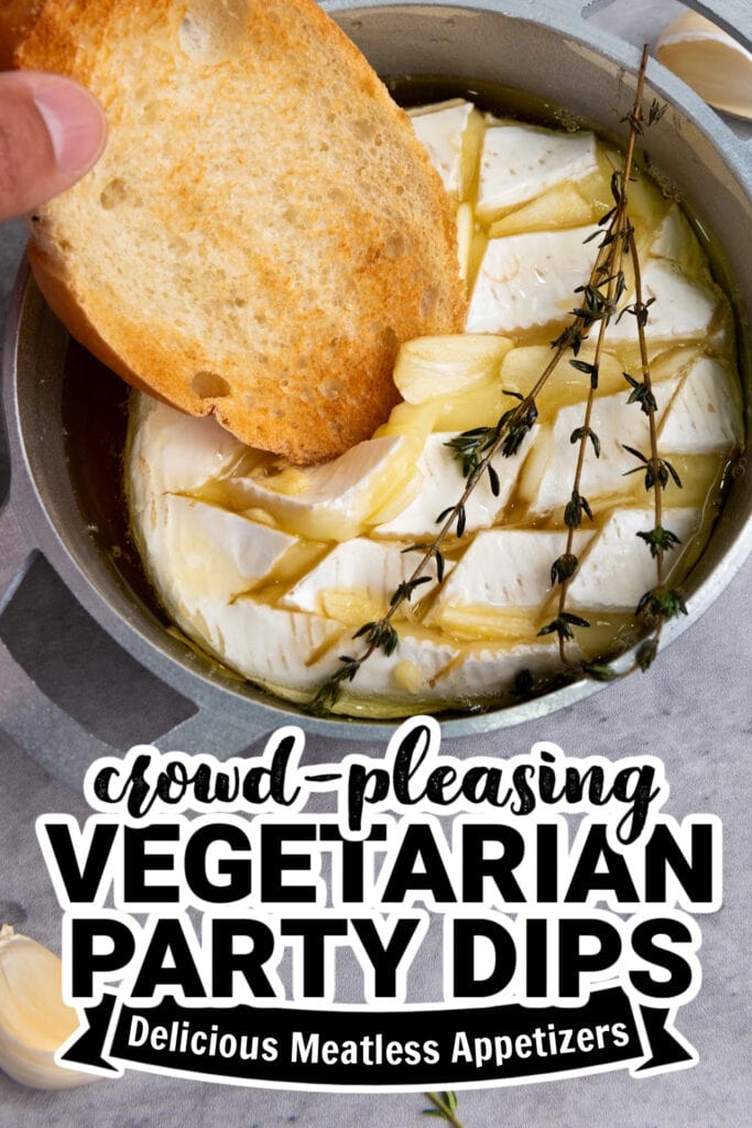 vegetarian party dips - Baked Brie with Garlic and Honey
