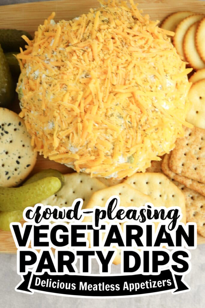 vegetarian party dips - Cheddar Pickle Cheese Ball