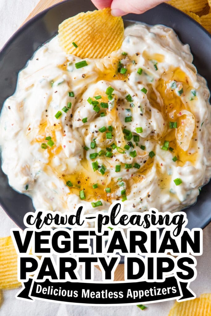 vegetarian party dips - French Onion Dip with Honey