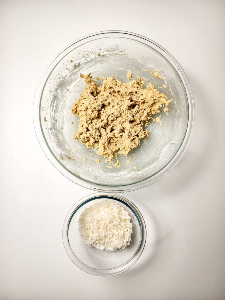 Soft Coconut Thumbprint Cookies with Lemon Curd Process Photo