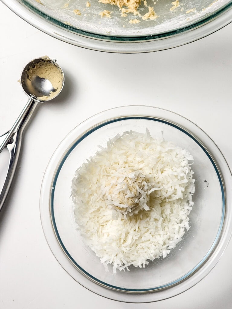 Soft Coconut Thumbprint Cookies with Lemon Curd Process Photo