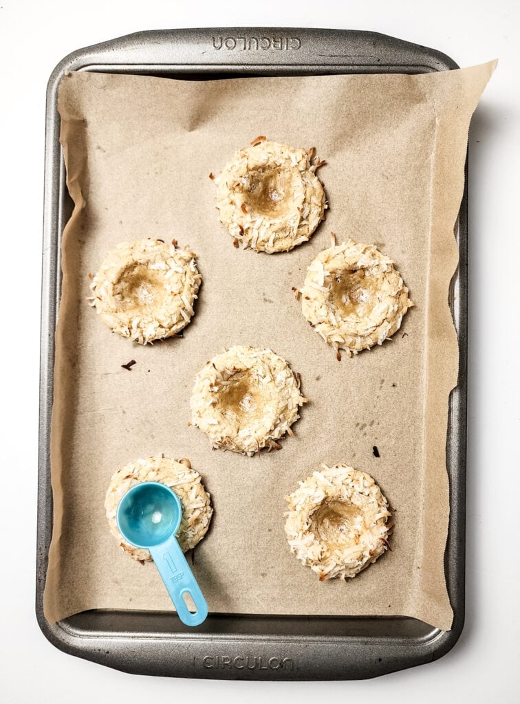 Soft Coconut Thumbprint Cookies with Lemon Curd Process Photo