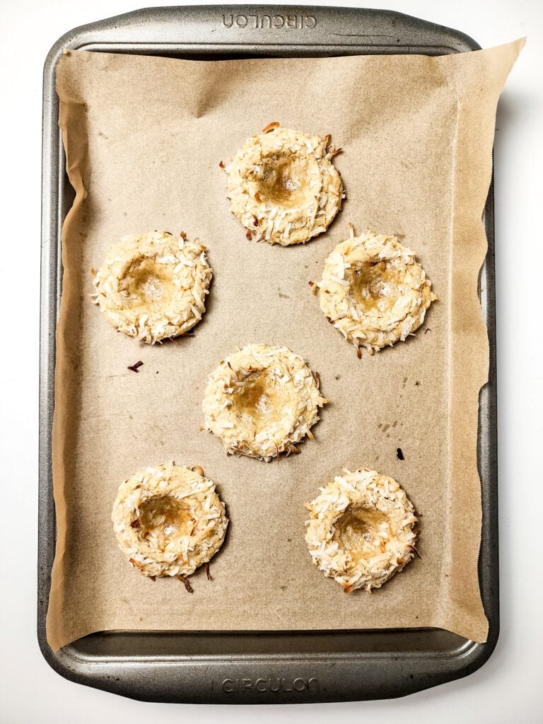 Soft Coconut Thumbprint Cookies with Lemon Curd Process Photo
