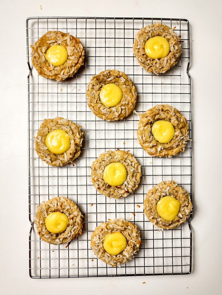 Soft Coconut Thumbprint Cookies with Lemon Curd Process Photo