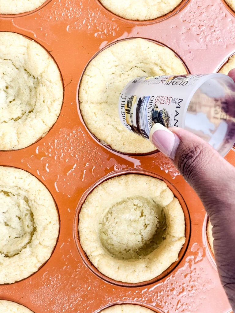 Strawberry Cheesecake Stuffed Cookies Cups Process Photo