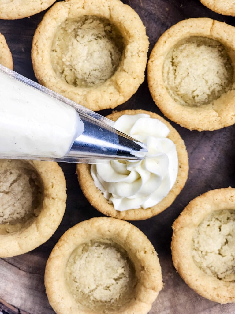 Strawberry Cheesecake Stuffed Cookies Cups Process Photo