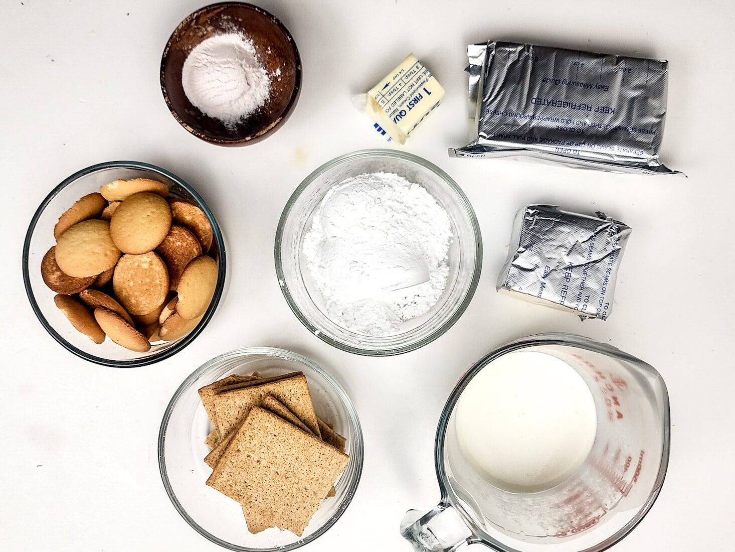 No Bake Vanilla Cheesecake Cups Process Ingredients