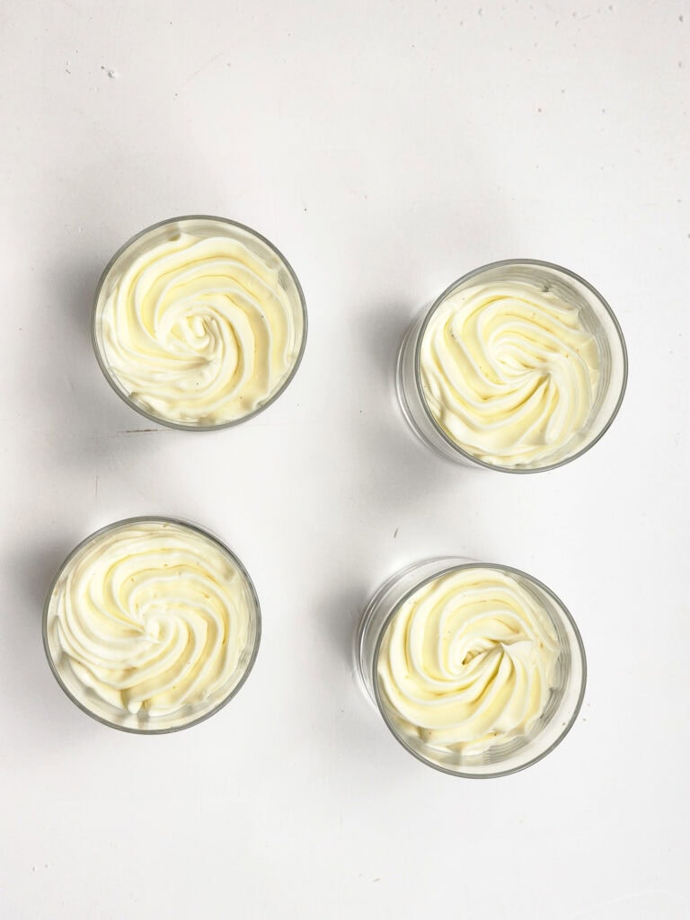 No Bake Vanilla Cheesecake Cups Process Photo