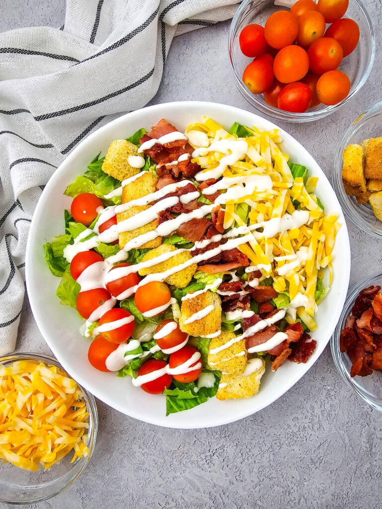 BLT Salad Bowl Process Photo