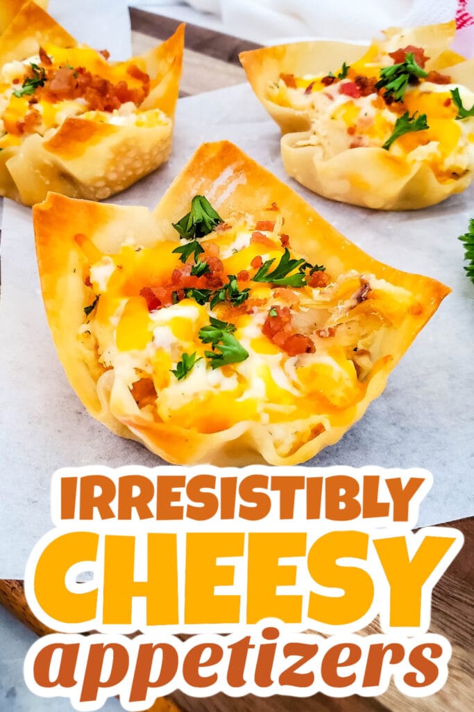 Cheesy Appetizer-Cheesy Ranch Chicken Wonton Cups