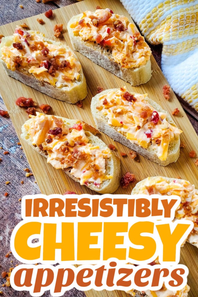 Cheesy Appetizer-Pimento Cheese and Bacon Crostini