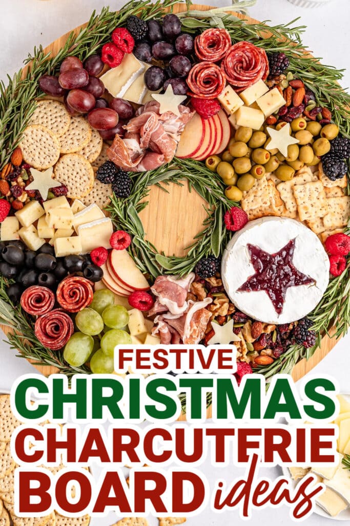 Christmas Charcuterie Board-Festive Wreath Charcuterie Board