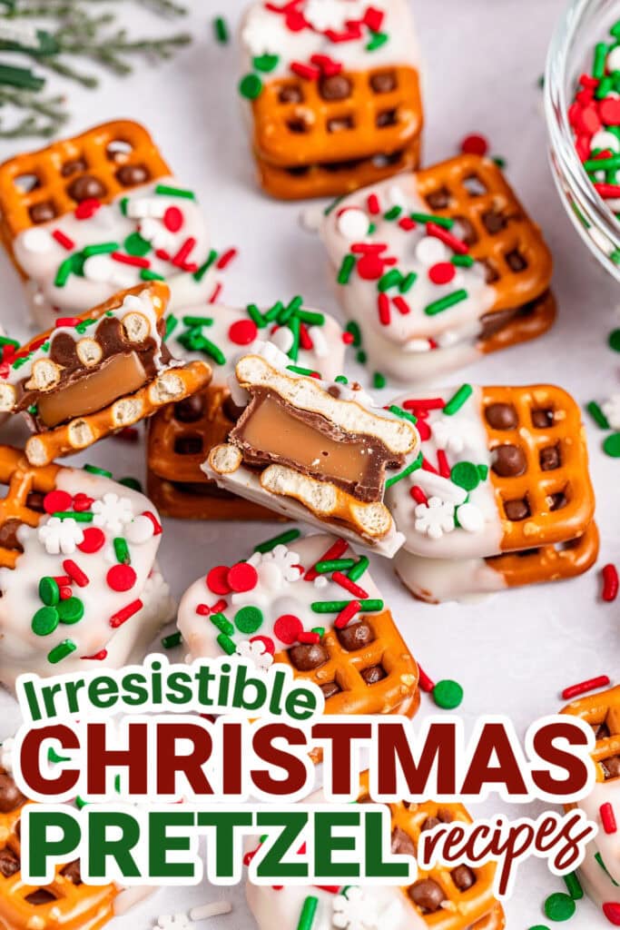 Christmas Pretzels- Christmas Rolo Pretzel Sandwiches
