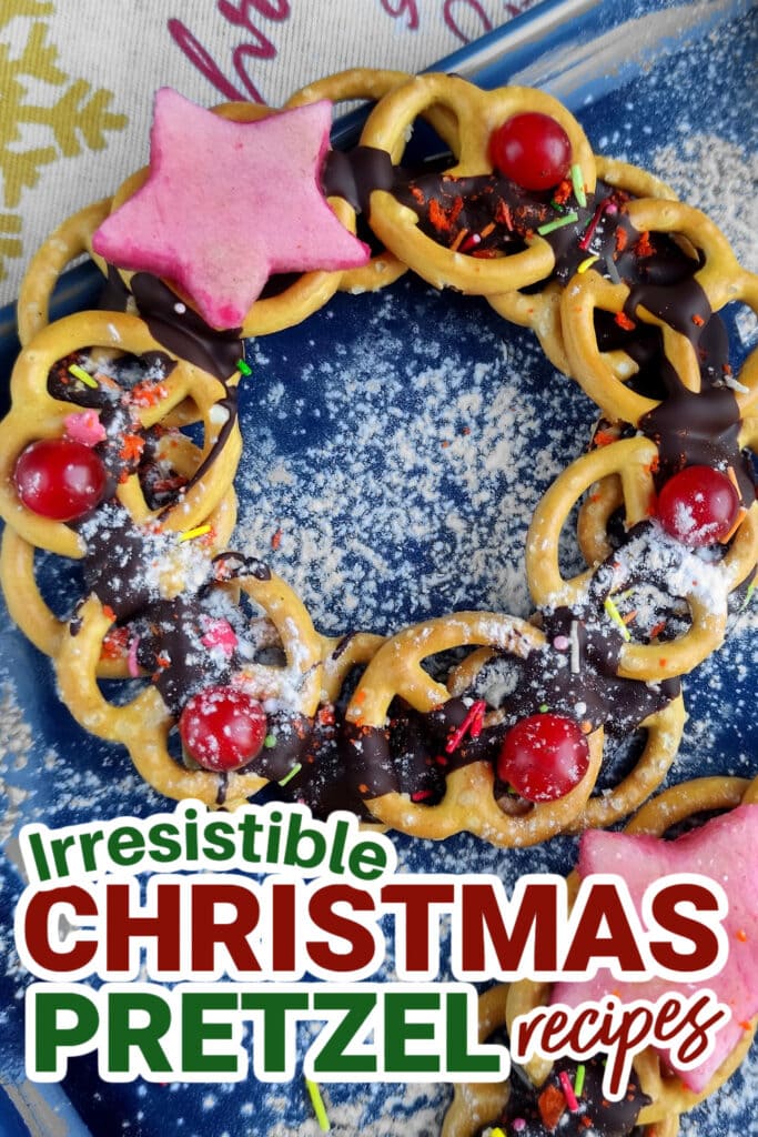 Christmas Pretzels- Merry Christmas Wreath Pretzels