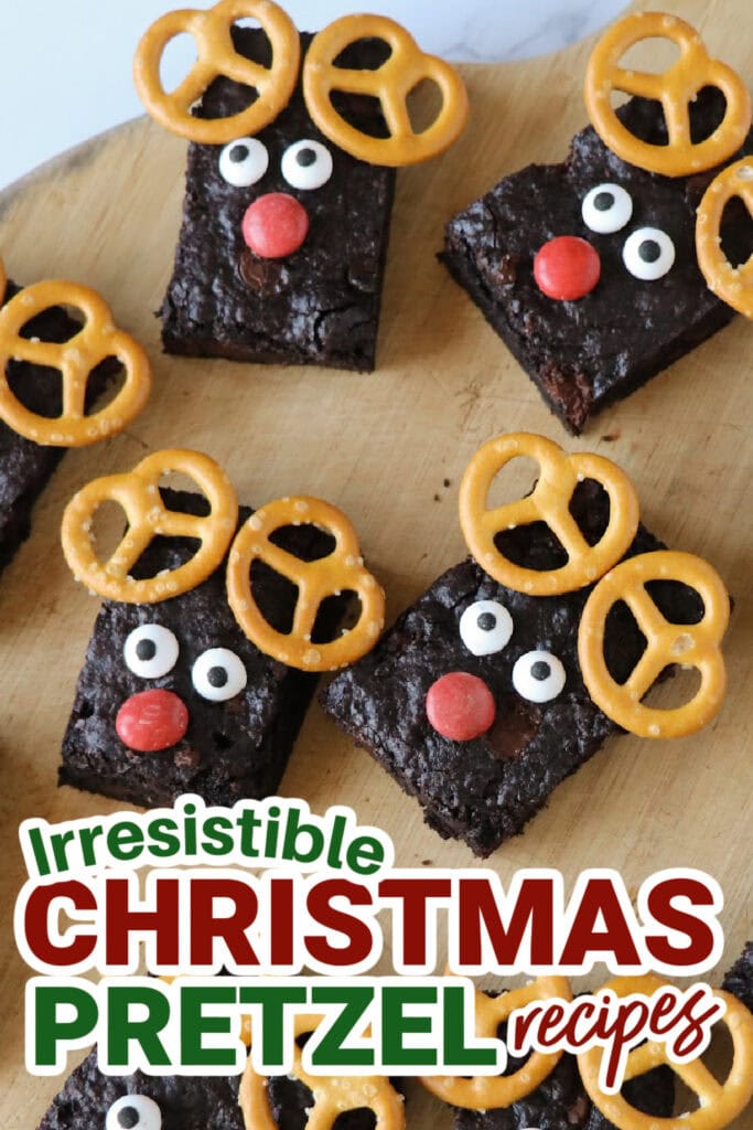 Christmas Pretzels- Reindeer Brownies
