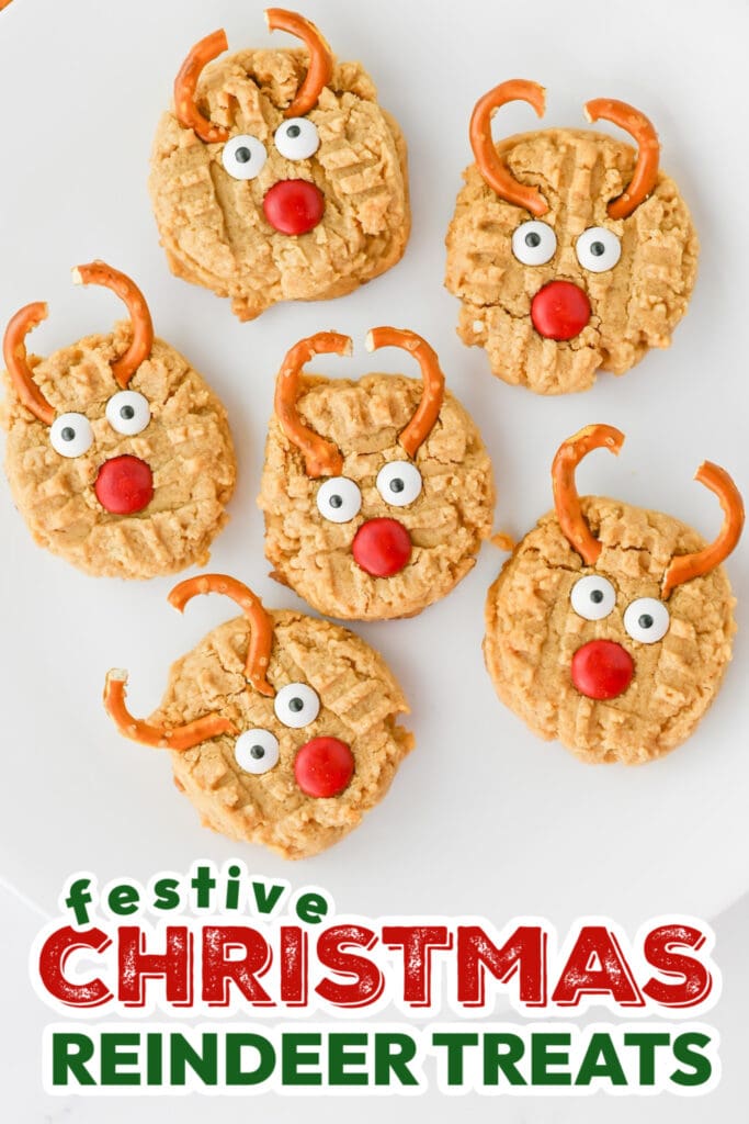 Christmas Reindeer Treats- Peanut Butter Reindeer Cookies