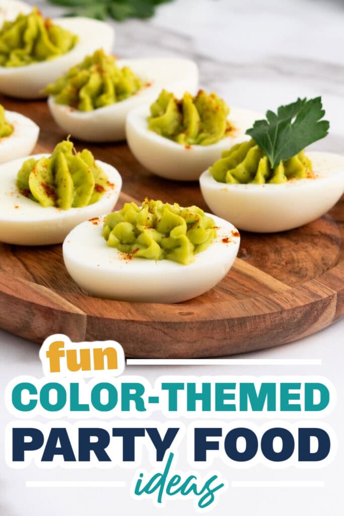 Color Party Food Ideas-Avocado Deviled Eggs
