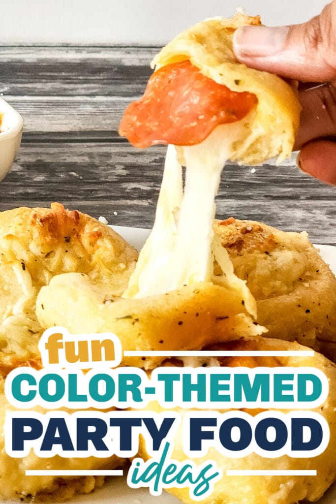Color Party Food Ideas-Cheesy Pepperoni Pizza Biscuits