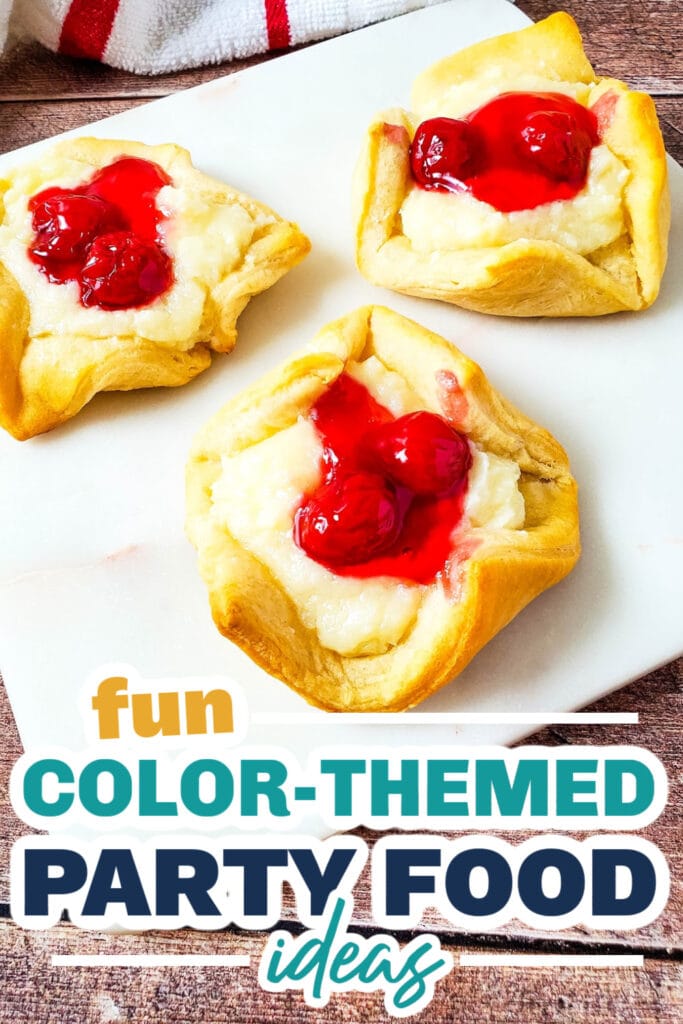 Color Party Food Ideas-Cherry Cheesecake Crescent Pastries