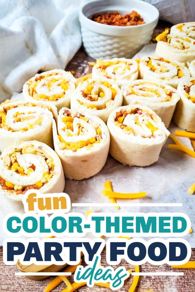 Color Party Food Ideas-Crack Chicken Pinwheels