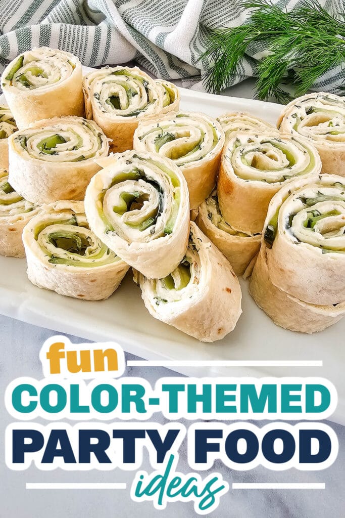 Color Party Food Ideas-Cucumber Dill Pinwheels