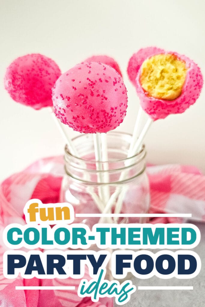 Color Party Food Ideas-DIY Pink Cake Pops