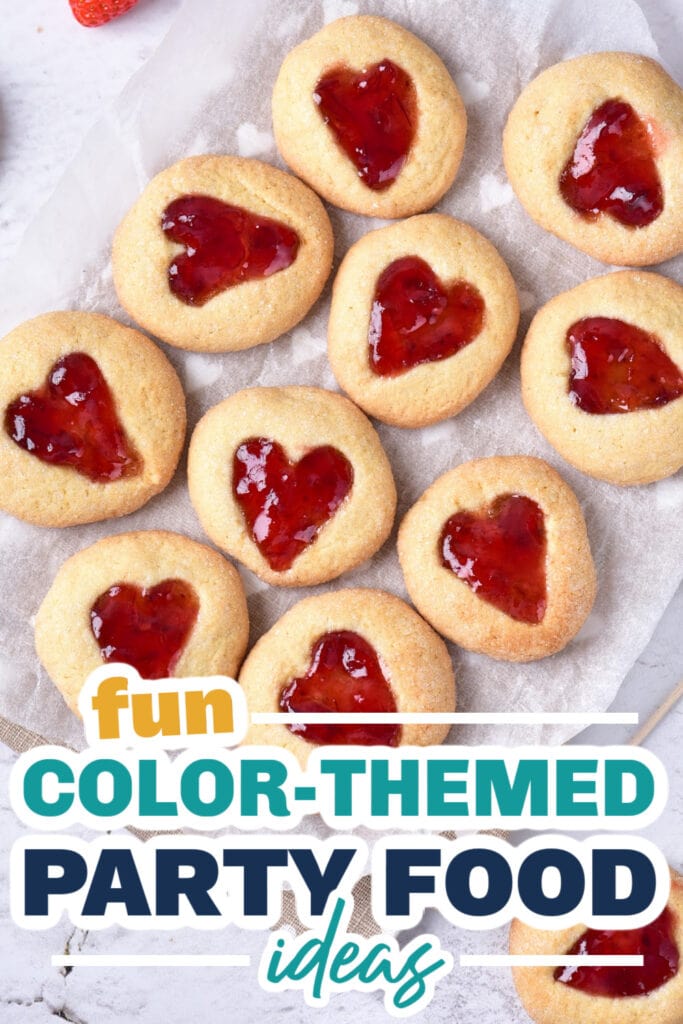Color Party Food Ideas-Heart Print Cookies