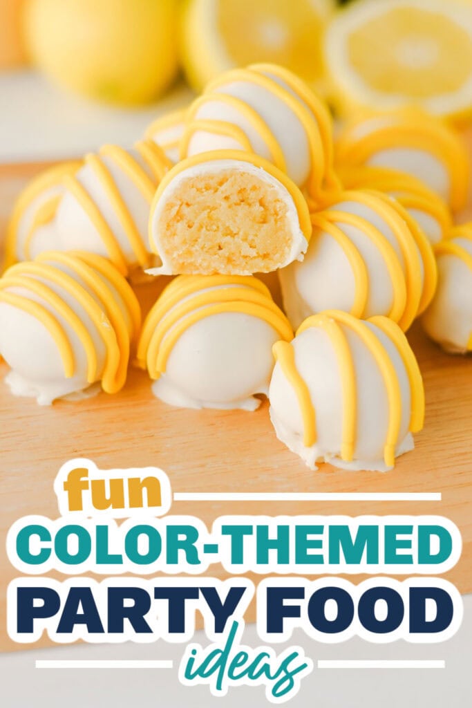 Color Party Food Ideas-No Bake Lemon Oreo Balls