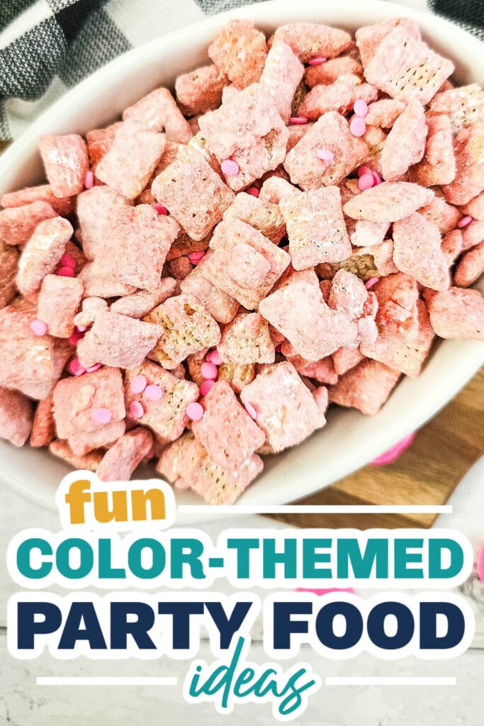 Color Party Food Ideas-Pink Puppy Chow