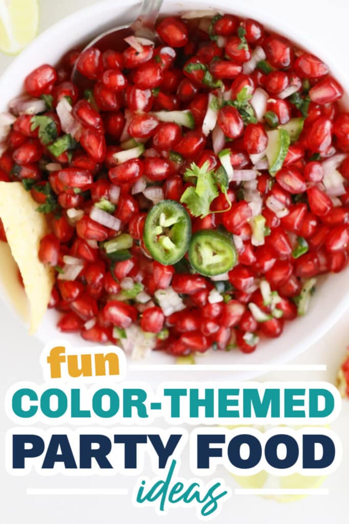 Color Party Food Ideas-Pomegranate Salsa