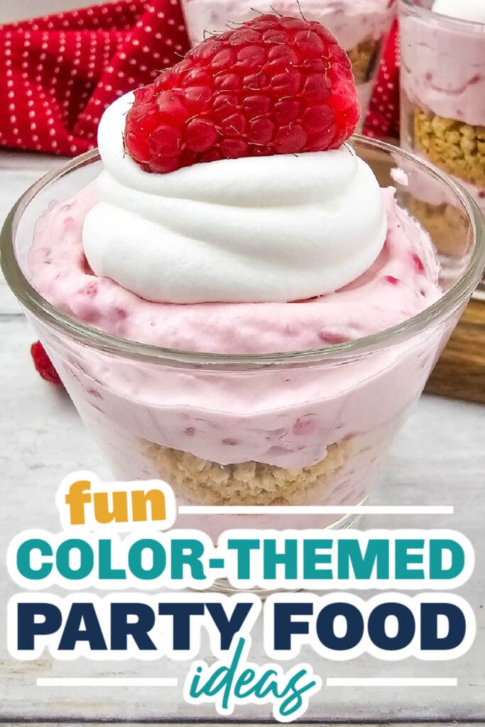 Color Party Food Ideas-Raspberry Cheesecake Parfaits