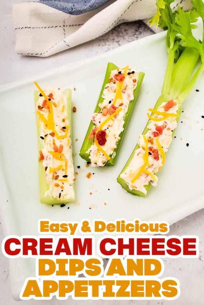 Cream Cheese Dips and Appetizers- Bacon and Cheese Stuffed Celery
