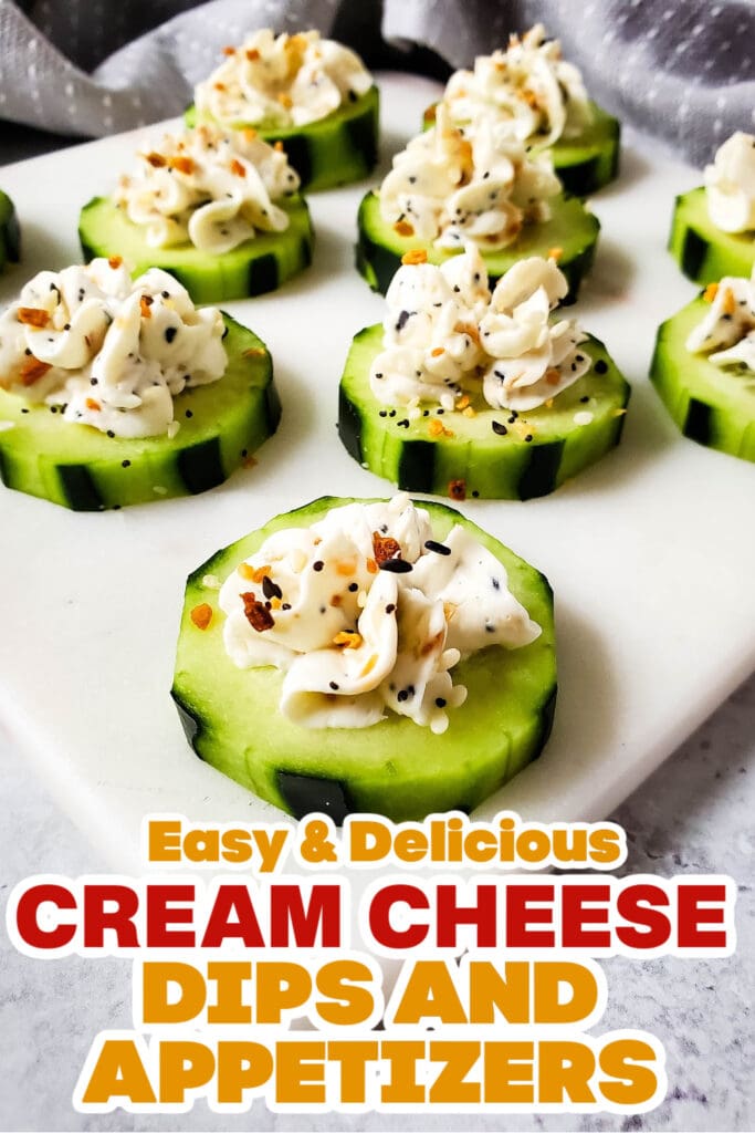 Cream Cheese Dips and Appetizers-Keto Everything Bagel Cucumber Bites