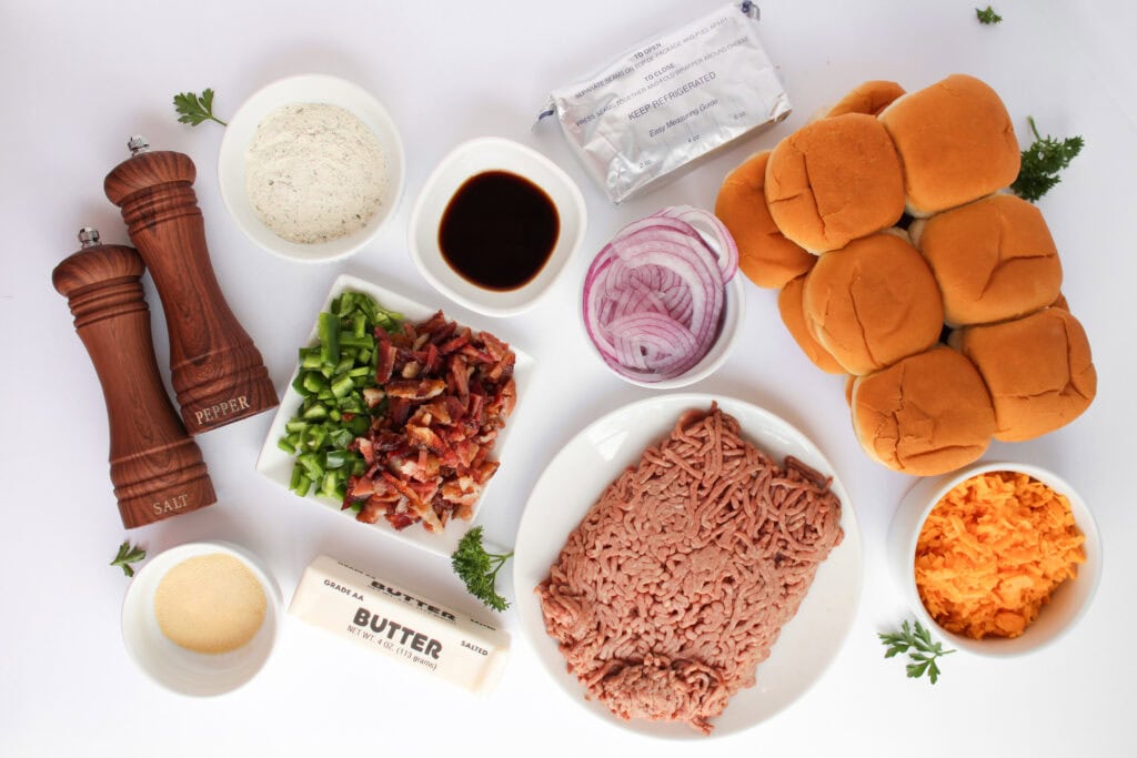 Jalapeño Popper Burger Sliders Process Ingredients
