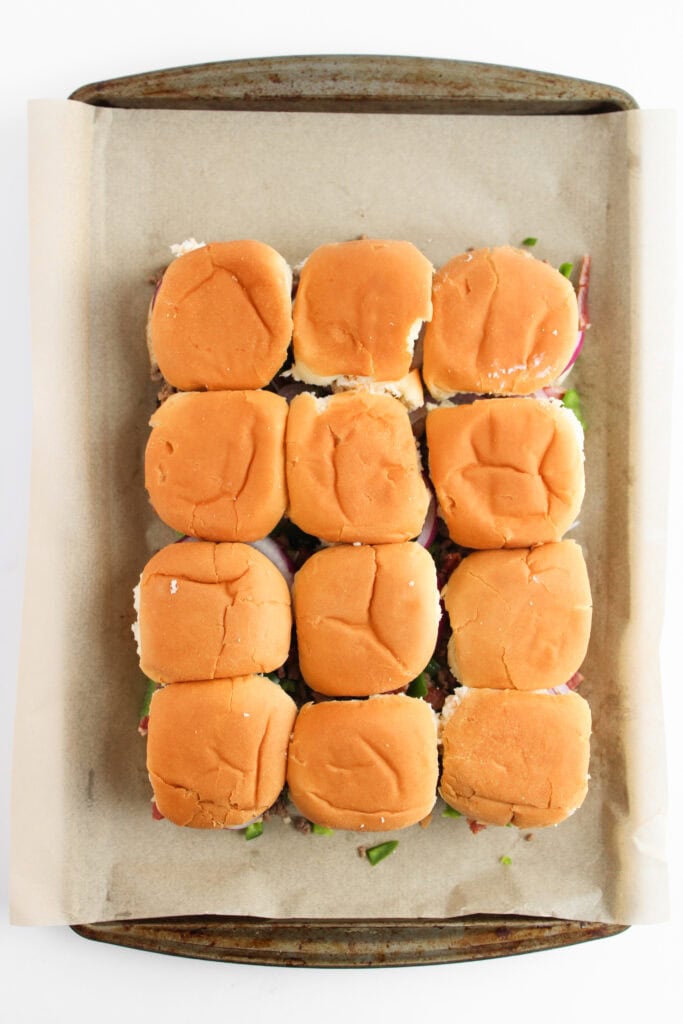 Jalapeño Popper Burger Sliders Process Photo