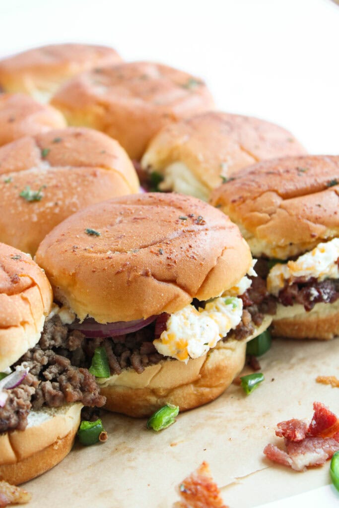 Jalapeño Popper Burger Sliders Process Photo