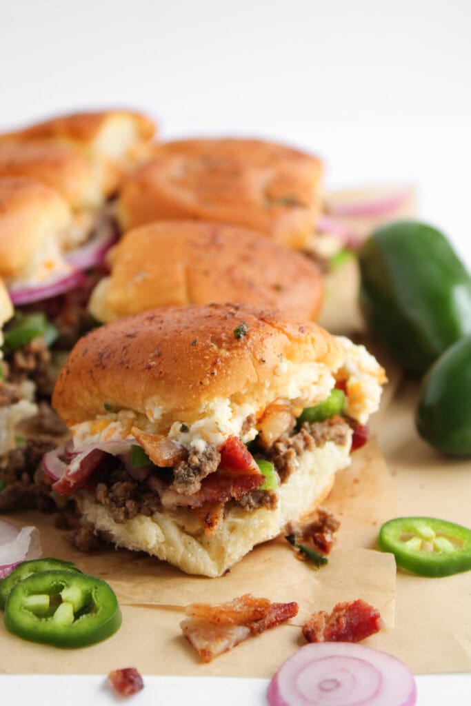 Jalapeño Popper Burger Sliders Process Photo