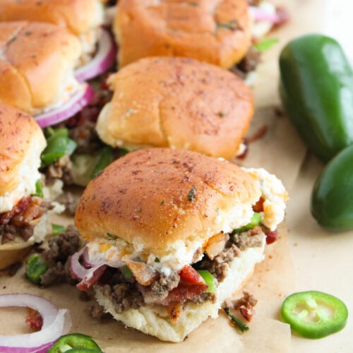 Jalapeño Popper Burger Sliders