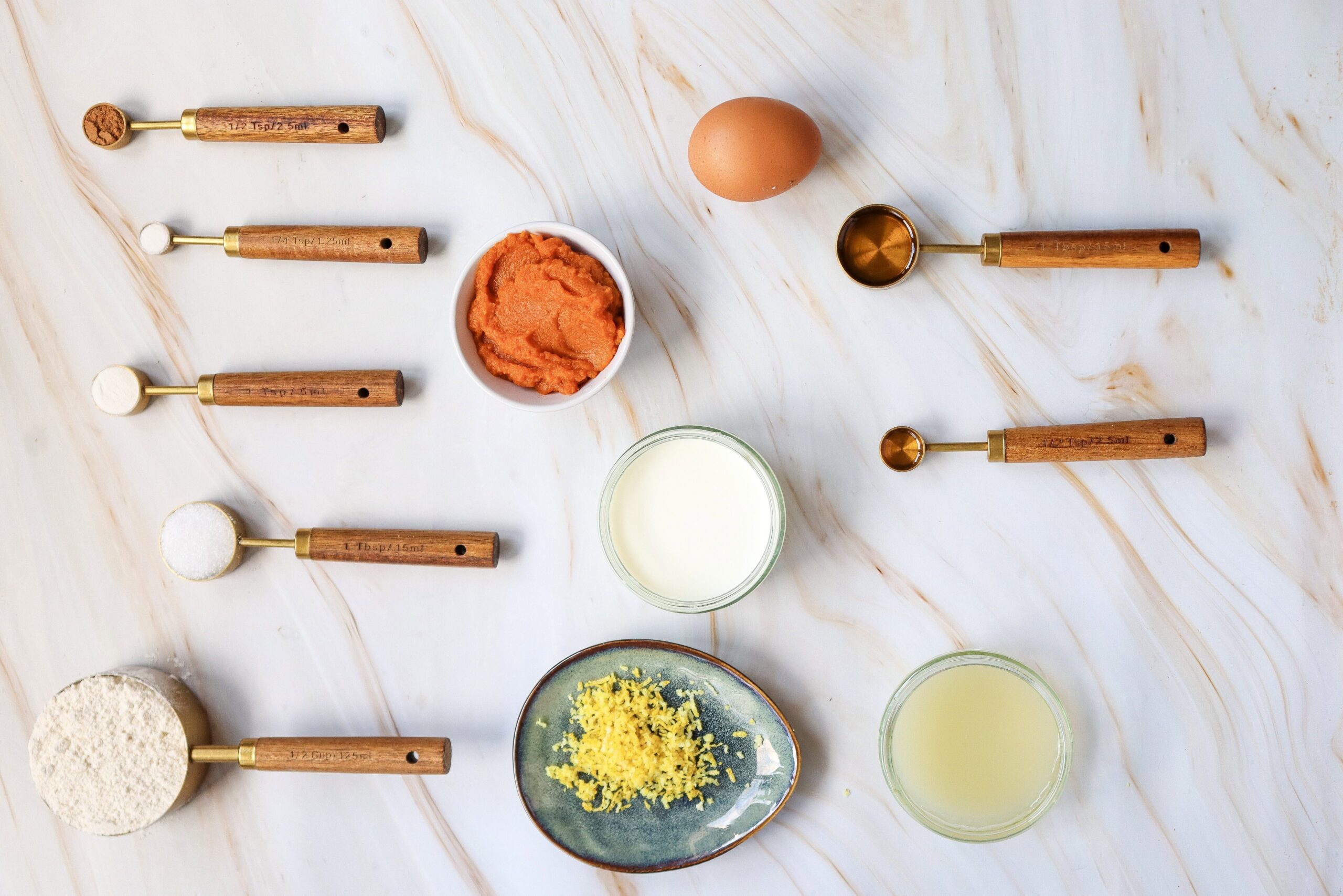 Lemony Pumpkin Pancakes Process Ingredients