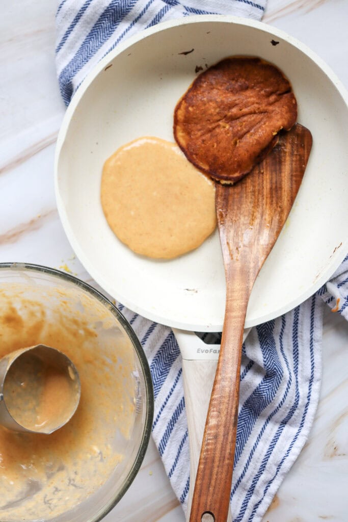 Lemony Pumpkin Pancakes Process Photo