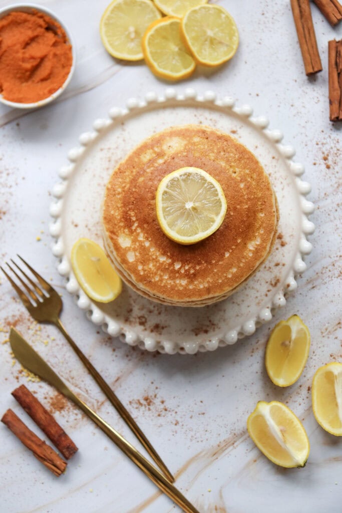 Lemony Pumpkin Pancakes Process Photo