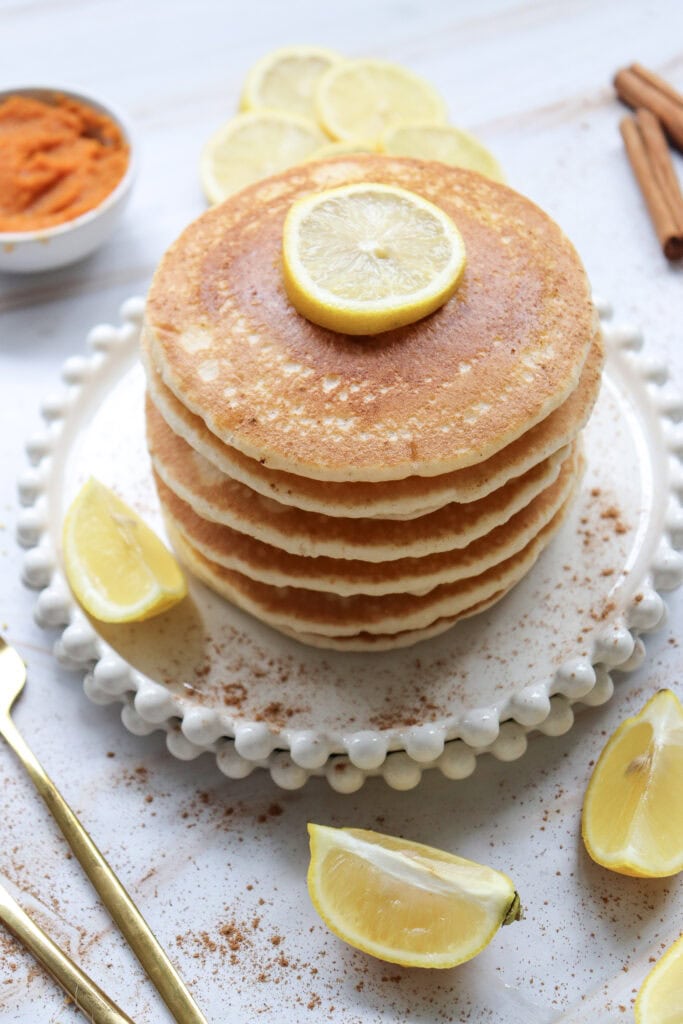 Lemony Pumpkin Pancakes Process Photo