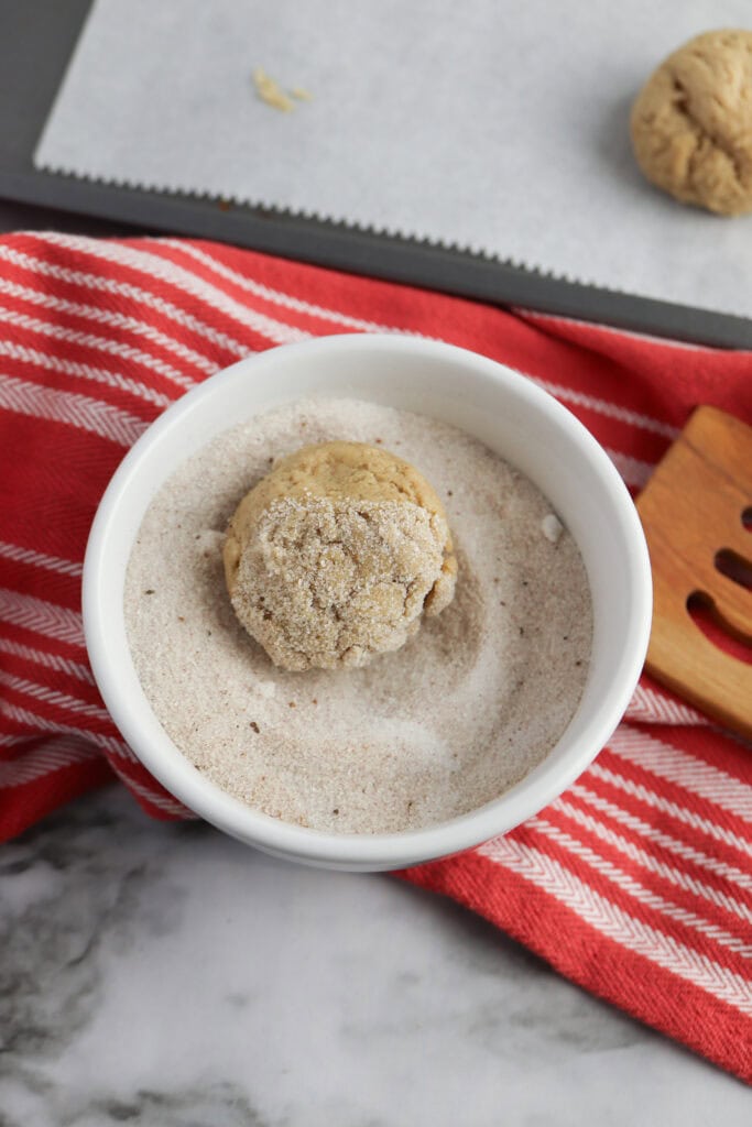 Apple Butter Snickerdoodle Cookies Process Photo
