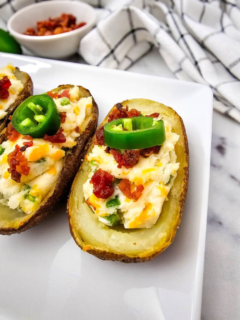 Jalapeno Popper Potato Skins Process Photo